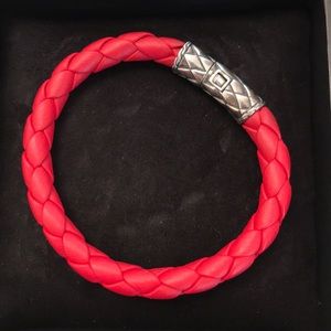 Brand new John Hardy red braided leather bracelet